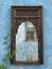 The Heritage Arch: Vintage-Style Distress Black Wooden Jharokha