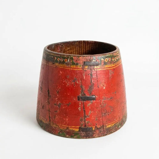 Vintage Handcrafted Rustic Wooden Pot
