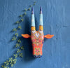 Hand-Painted Wooden Cow Head Wall Decor