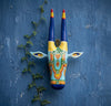 Hand-Painted Wooden Cow Head Wall Decor