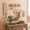 Decorative Wooden Wall Hook Set of 3 | Rustic Bleached Finish