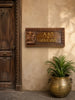 Vintage Reclaimed Wood Custom Name Plate with Hand-Carved Ganesha | Personalized Wooden House Name Board | Natural Finish