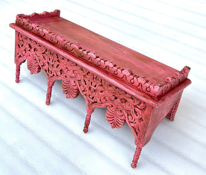Hand-Carved Mango Wood Wall Shelf