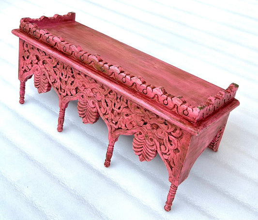 Hand-Carved Mango Wood Wall Shelf
