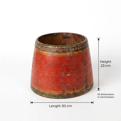 Vintage Handcrafted Rustic Wooden Pot